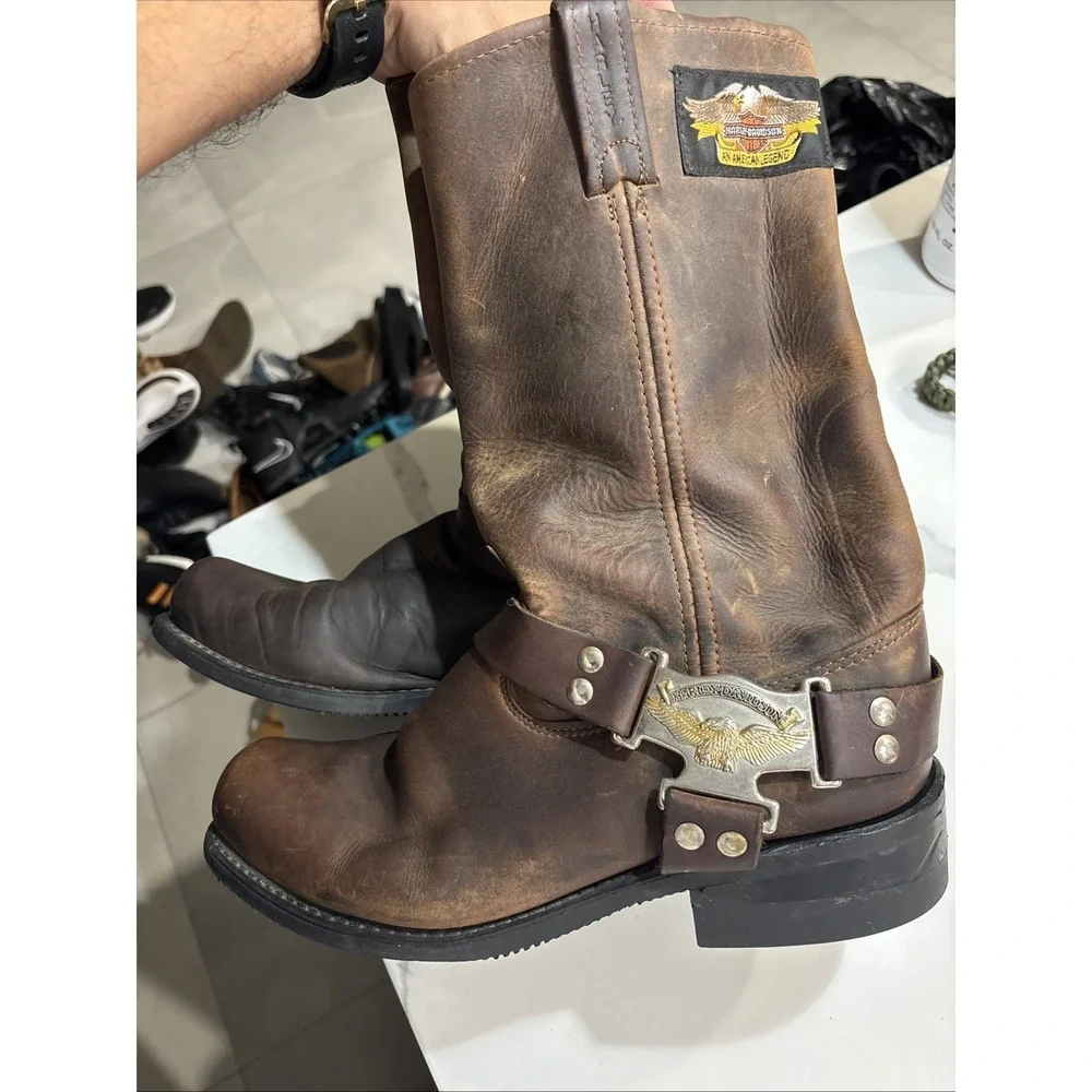 1980s Harley Davidson Men's Harness Boots 11 M USA Made Vintage Hard To Find